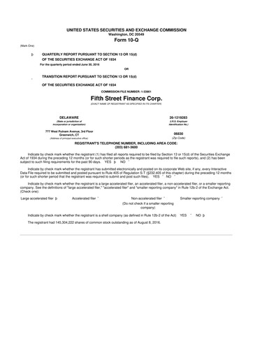 Thumbnail Oaktree Specialty Lending Corporation 10-Q Quarterly Report FY 