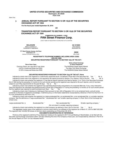 Miniature Oaktree Specialty Lending Corporation 10-K Rapport annuel 