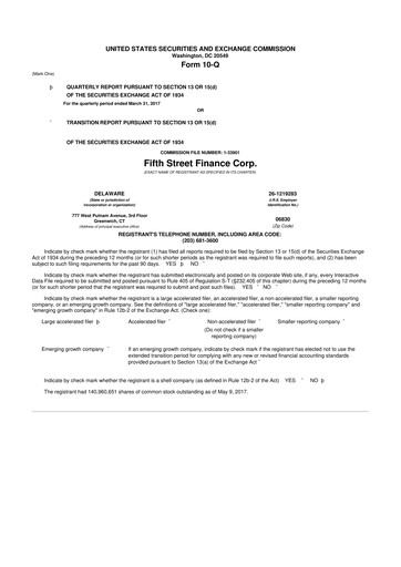 Thumbnail Oaktree Specialty Lending Corporation 10-Q Quarterly Report FY 