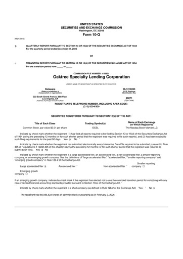 Thumbnail Oaktree Specialty Lending Corporation 10-Q Quarterly Report FY2026 