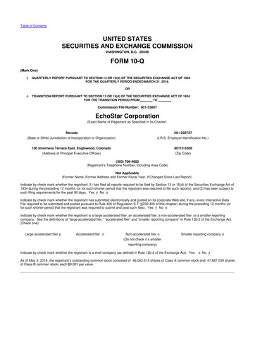 Vorschaubild EchoStar 10-Q Quartalsbericht 2016 