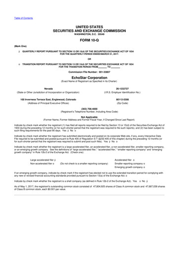 Vorschaubild EchoStar 10-Q Quartalsbericht 2017 