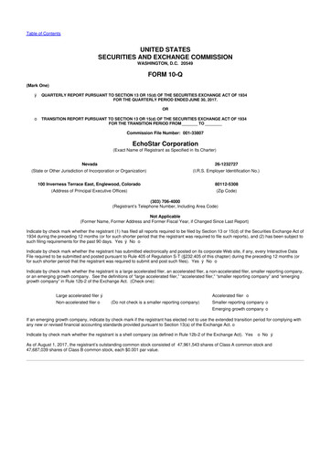 Vorschaubild EchoStar 10-Q Quartalsbericht 2017 