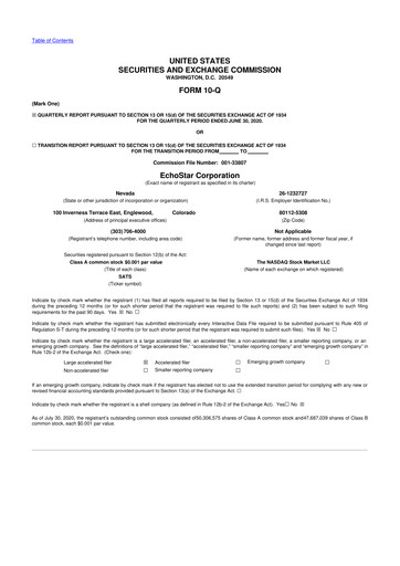 Vorschaubild EchoStar 10-Q Quartalsbericht 2020 