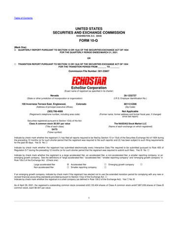Vorschaubild EchoStar 10-Q Quartalsbericht 2021 