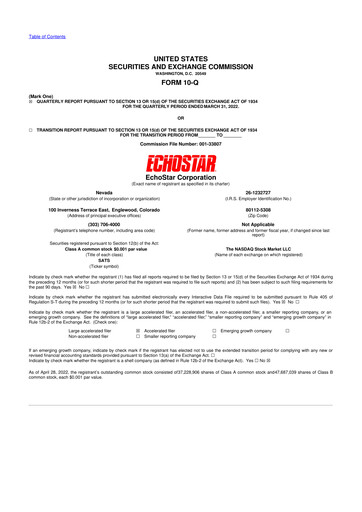 Vorschaubild EchoStar 10-Q Quartalsbericht 2022 