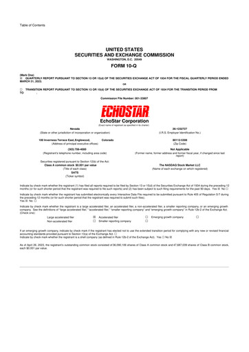 Vorschaubild EchoStar 10-Q Quartalsbericht 2023 