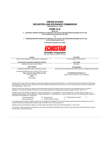 Vorschaubild EchoStar 10-Q Quartalsbericht 2023 