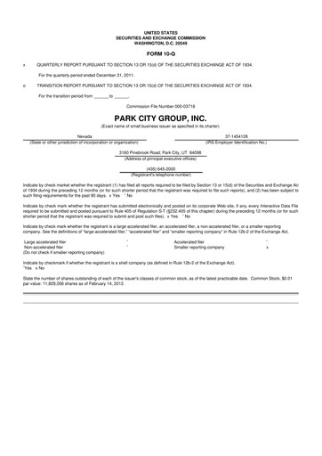 Miniature ReposiTrak 10-Q Rapport trimestriel 2011 