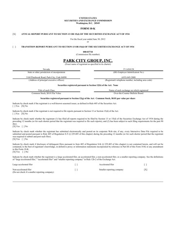 Thumbnail ReposiTrak 10-K Annual Report 2012