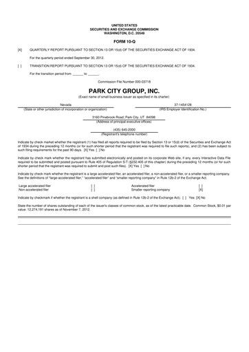 Miniature ReposiTrak 10-Q Rapport trimestriel 2012 