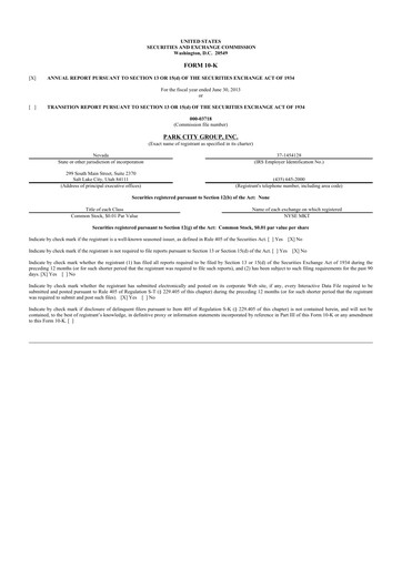 Thumbnail ReposiTrak 10-K Annual Report 2013