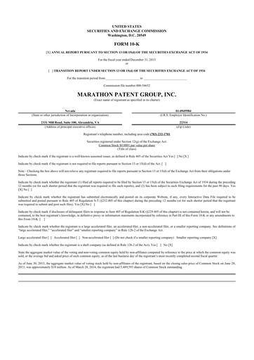 Thumbnail MARA Holdings
 10-K Annual Report 2013