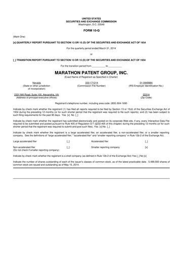Thumbnail MARA Holdings
 10-Q Quarterly Report FY2014 