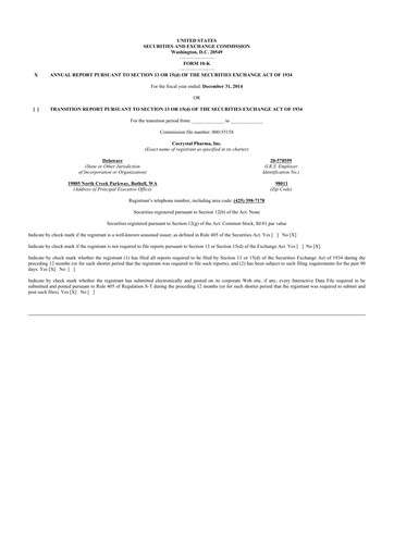 Vorschaubild Cocrystal Pharma
 10-K Jahresbericht 2014