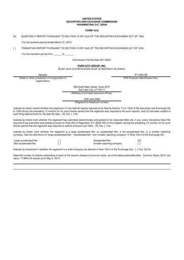 Miniature ReposiTrak 10-Q Rapport trimestriel 2015 