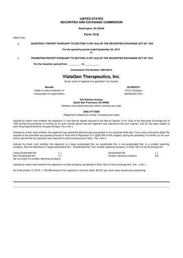 Thumbnail VistaGen Therapeutics
 10-Q Quarterly Report FY2016 