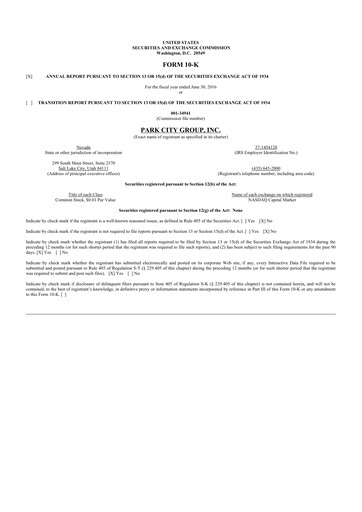 Thumbnail ReposiTrak 10-K Annual Report 2016