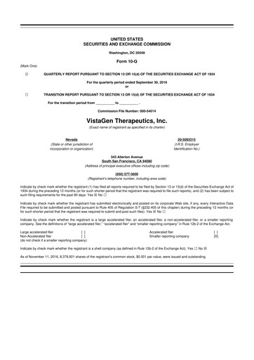 Thumbnail VistaGen Therapeutics
 10-Q Quarterly Report FY2016 