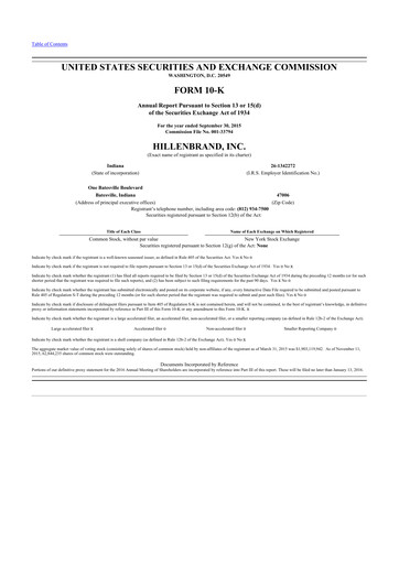 Thumbnail Hillenbrand 10-K Annual Report 2015