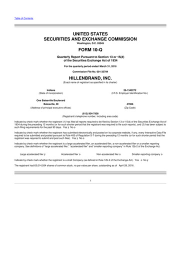 Thumbnail Hillenbrand 10-Q Quarterly Report FY2016 