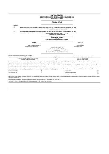 Thumbnail Twitter 10-Q Quarterly Report FY2022 