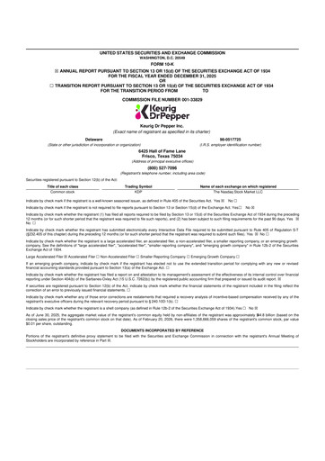 Thumbnail Keurig Dr Pepper 10-K Annual Report 2025