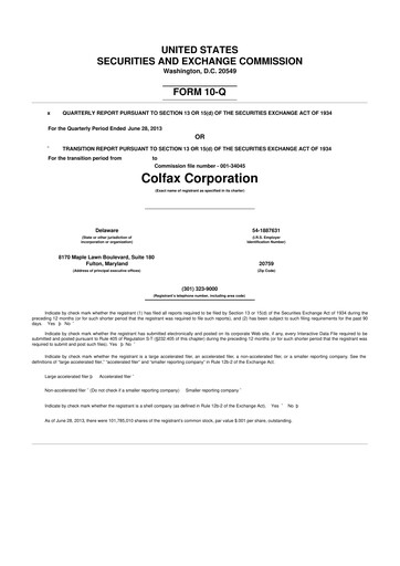 Thumbnail Enovis 10-Q Quarterly Report FY2013 