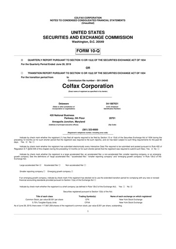 Thumbnail Enovis 10-Q Quarterly Report FY2019 