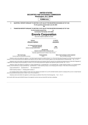 Thumbnail Enovis 10-Q Quarterly Report FY2023 