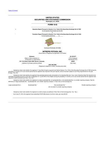 Thumbnail Intrepid Potash
 10-Q Quarterly Report FY2016 