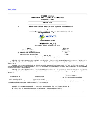 Thumbnail Intrepid Potash
 10-Q Quarterly Report FY2017 