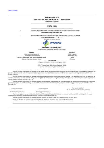 Thumbnail Intrepid Potash
 10-Q Quarterly Report FY2018 