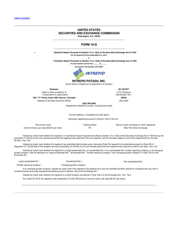 Thumbnail Intrepid Potash
 10-Q Quarterly Report FY2019 