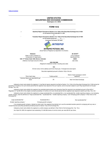 Thumbnail Intrepid Potash
 10-Q Quarterly Report FY2020 