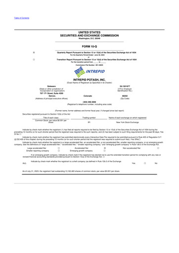 Thumbnail Intrepid Potash
 10-Q Quarterly Report FY2023 