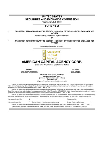 Thumbnail AGNC Investment 10-Q Quarterly Report FY2012 