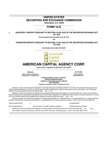 Thumbnail AGNC Investment 10-Q Quarterly Report FY2013 