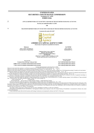 Thumbnail AGNC Investment 10-K Annual Report 2015