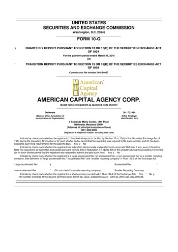 Thumbnail AGNC Investment 10-Q Quarterly Report FY2016 