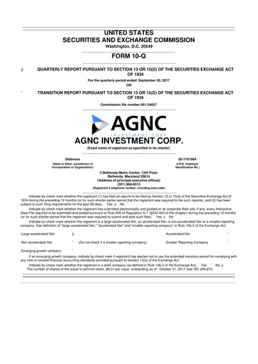 Thumbnail AGNC Investment 10-Q Quarterly Report FY2017 