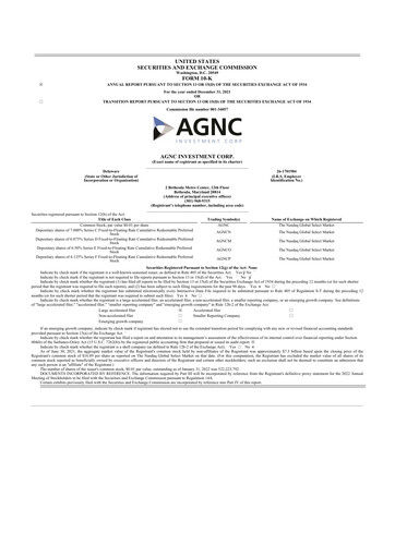 Thumbnail AGNC Investment 10-K Annual Report 2021