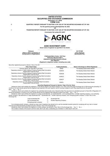 Thumbnail AGNC Investment 10-Q Quarterly Report FY2022 