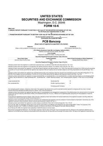 Thumbnail PCB Bancorp 10-K Annual Report 2025
