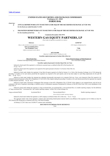 Thumbnail Western Midstream
 10-K Annual Report 2014