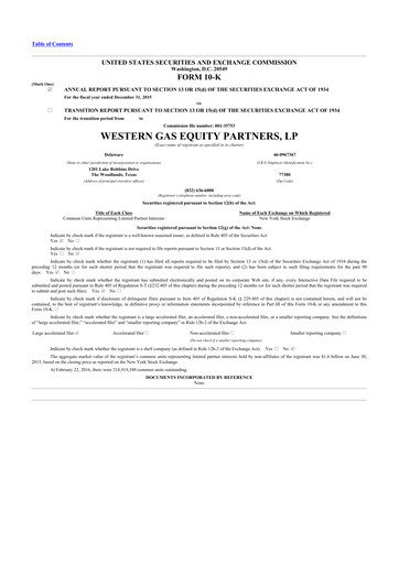 Thumbnail Western Midstream
 10-K Annual Report 2015