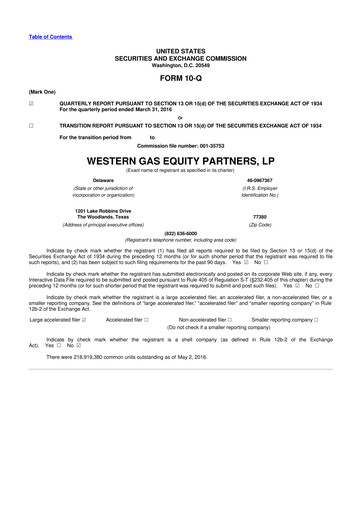 Thumbnail Western Midstream
 10-Q Quarterly Report FY2016 