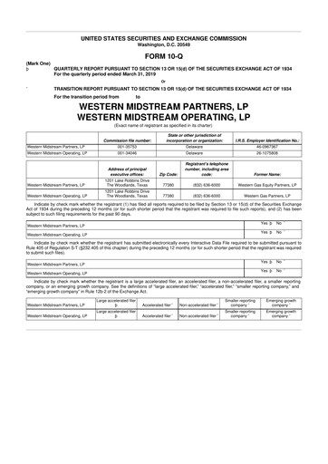 Thumbnail Western Midstream
 10-Q Quarterly Report FY 
