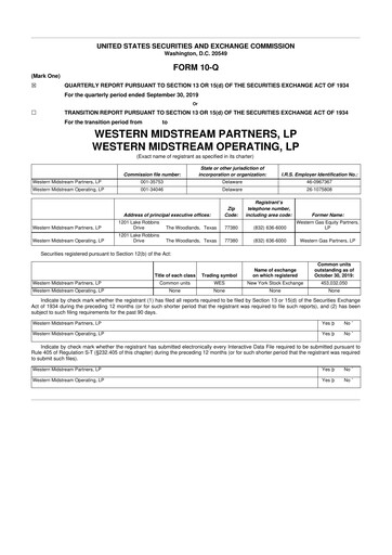 Thumbnail Western Midstream
 10-Q Quarterly Report FY 