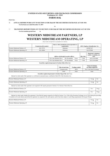 Thumbnail Western Midstream
 10-K Annual Report 